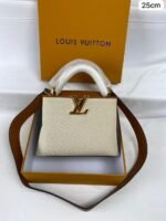 Vanilla White & Brown 25 cm Luxury Iconic Designer Bag - Image 3