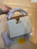 Vanilla White & Brown 25 cm Luxury Iconic Designer Bag - Image 2