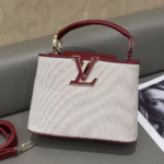 Vanilla White & Burgundy 25 cm Luxury Iconic Designer Bag