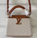 Vanilla White & Brown 25 cm Luxury Iconic Designer Bag