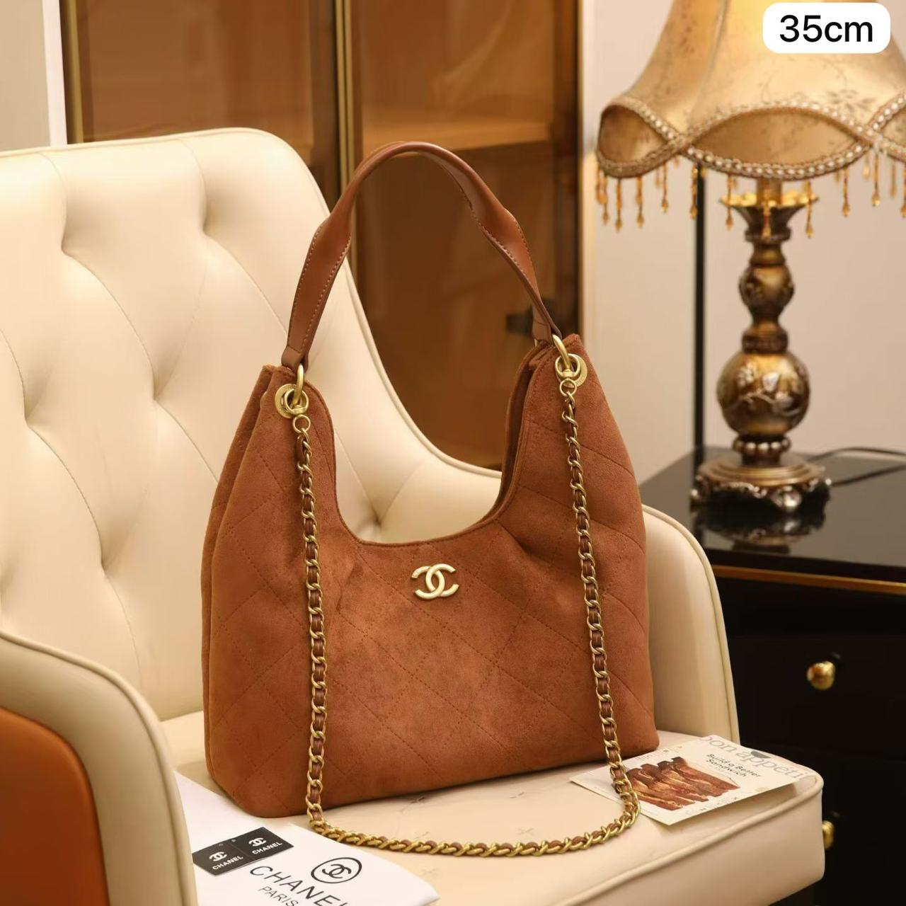 WhatsApp Image 2026-05-20 at 21.28.52 (2) Toffee Velour 35cm Luxury Iconic Designer Bag - Image 1
