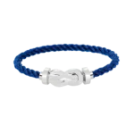 FORCE LARGE HORSESHOE CLASP METAL BRACELET - 9. Deep sea blue nylon rope