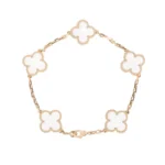 CLOVER 5 MOTIF ROCK CRYSTAL BRACELET