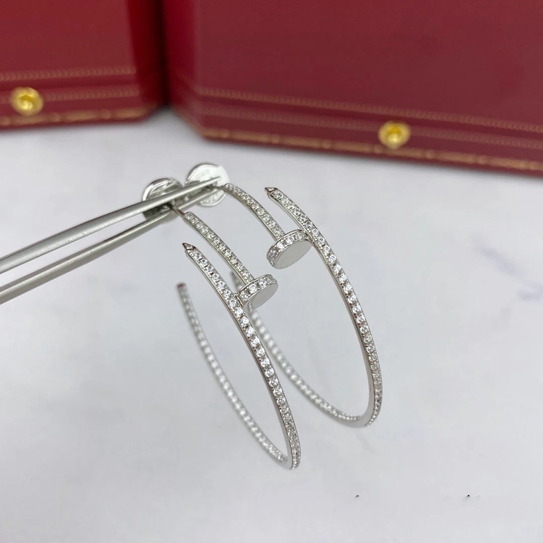 13295673686425073_fd31f03f-c9d1-4de9-920f-0556147d4b3e.webp JUSTE EARRINGS FULL DIAMONDS 1.8MM - Silver - Image 1