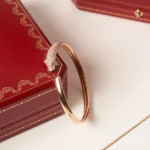 PANTHERE ROSE GOLD DIAMOND OPEN BRACELET - 17