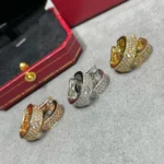 LOVE 5.5MM DIAMOND PAVED EARRINGS - 925 Sterling Silver - 18k Gold Plated, Pink Gold