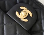 FLAP BAG 20CM GOLD HARDWARE BLACK LAMBSKIN - Image 14