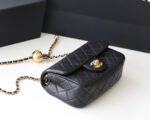 FLAP BAG 20CM GOLD HARDWARE BLACK LAMBSKIN - Image 7