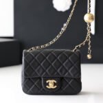 FLAP BAG 17CM GOLD HARDWARE BLACK LAMBSKIN - Image 7