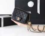 FLAP BAG 17CM GOLD HARDWARE BLACK LAMBSKIN - Image 8