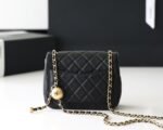 FLAP BAG 17CM GOLD HARDWARE BLACK LAMBSKIN - Image 3