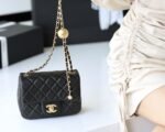 FLAP BAG 17CM GOLD HARDWARE BLACK LAMBSKIN - Image 12