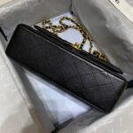 FLAP BAG 23CM BLACK LAMBSKIN GOLD HARDWARE - Image 2