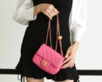 FLAP BAG 17CM PINK LAMBSKIN GOLD HARDWARE - Image 17