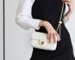 FLAP BAG 20CM WHITE LAMBSKIN GOLD HARDWARE - Image 7
