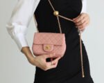 FLAP BAG 17CM BABY PINK LAMBSKIN GOLD HARDWARE - Image 7