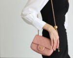 FLAP BAG 17CM BABY PINK LAMBSKIN GOLD HARDWARE - Image 8