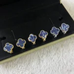 CLOVER PIETERSITE MEDIUM STUD EARRINGS - Pink Gold