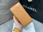 MINI SQUARE FLAP BAG 17CM BROWN LAMBSKIN GOLD HARDWARE - Image 12