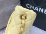 MINI SQUARE FLAP BAG 17CM YELLOW LAMBSKIN GOLD HARDWARE - Image 4