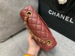 MINI RECTANGLE FLAP BAG 20CM BURGUNDY LAMBSKIN GOLD HARDWARE - Image 4