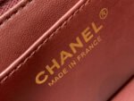 MINI RECTANGLE FLAP BAG 20CM BURGUNDY LAMBSKIN GOLD HARDWARE - Image 16