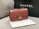 MINI RECTANGLE FLAP BAG 20CM BURGUNDY LAMBSKIN SILVER HARDWARE - Image 14