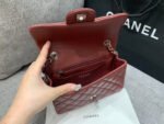MINI RECTANGLE FLAP BAG 20CM BURGUNDY LAMBSKIN SILVER HARDWARE - Image 7