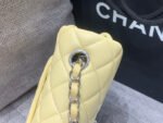 MINI RECTANGLE FLAP BAG 20CM YELLOW LAMBSKIN SILVER HARDWARE - Image 4