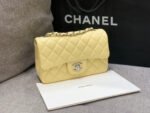 MINI RECTANGLE FLAP BAG 20CM YELLOW LAMBSKIN SILVER HARDWARE - Image 16