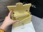 MINI RECTANGLE FLAP BAG 20CM YELLOW LAMBSKIN SILVER HARDWARE - Image 17