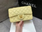 MINI RECTANGLE FLAP BAG 20CM YELLOW LAMBSKIN GOLD HARDWARE - Image 2