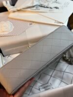 FLAP BAG 25CM GOLD HARDWARE GREY CAVIAR - Image 5