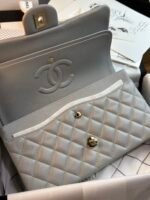 FLAP BAG 25CM GOLD HARDWARE GREY CAVIAR - Image 18