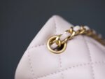 MINI RECTANGLE FLAP BAG 20CM LIGHT PINK LAMBSKIN GOLD HARDWARE - Image 9