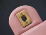 MINI RECTANGLE FLAP BAG 20CM PINK LAMBSKIN GOLD HARDWARE - Image 4