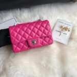 CC 20 CLASSIC SMALL DOUBLE FLAP BAG IN DEEP PINK CALFSKIN - Image 10