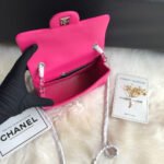 CC 20 CLASSIC SMALL DOUBLE FLAP BAG IN DEEP PINK CALFSKIN - Image 15