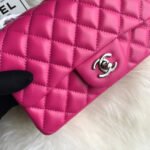 CC 20 CLASSIC SMALL DOUBLE FLAP BAG IN DEEP PINK CALFSKIN - Image 5