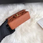 CC 20 CLASSIC SMALL DOUBLE FLAP BAG IN CARAMEL BROWN CALFSKIN - Image 8