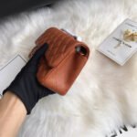 CC 20 CLASSIC SMALL DOUBLE FLAP BAG IN CARAMEL BROWN CALFSKIN - Image 16