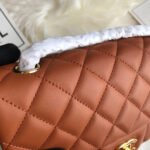 CC 20 CLASSIC SMALL DOUBLE FLAP BAG IN CARAMEL BROWN CALFSKIN - Image 15