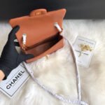 CC 20 CLASSIC SMALL DOUBLE FLAP BAG IN CARAMEL BROWN CALFSKIN - Image 9