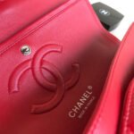 FLAP BAG MEDIUM 25CM RED LAMBSKIN SILVER HARDWARE - Image 2
