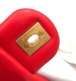 MINI SQUARE CLASSIC FLAP BAG 17CM RED LAMBSKIN GOLD HARDWARE - Image 5