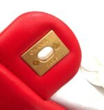 MINI SQUARE CLASSIC FLAP BAG 17CM RED LAMBSKIN GOLD HARDWARE - Image 14