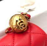 MINI SQUARE CLASSIC FLAP BAG 17CM RED LAMBSKIN GOLD HARDWARE - Image 7