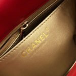 MINI SQUARE CLASSIC FLAP BAG 17CM RED LAMBSKIN GOLD HARDWARE - Image 8