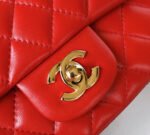MINI SQUARE FLAP BAG 17CM RED LAMBSKIN GOLD HARDWARE - Image 17