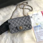 CC MINI 20 BAG IN SHADOW GREY CALFSKIN GOLD HARDWARE - Image 3